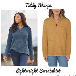 Teddy Sherpa Quarter Zip Sweatshirt Sweater Natural Reflections NEW